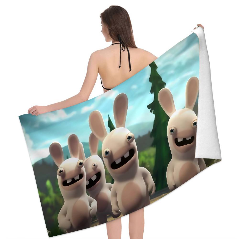 R-Rabbids I-InvasionS Микрофибровое Печатное Пляжное Полотенце Альпинизм Йога Пляж Плавание Бег Впитывающее Мягкое Полотенце