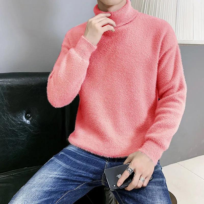 Водолазка осень-зима антинорковый бархат однотонный низ рубашки утолщение Tide Brand вязаный свитер дикий кардиган мужской теплый пуловер