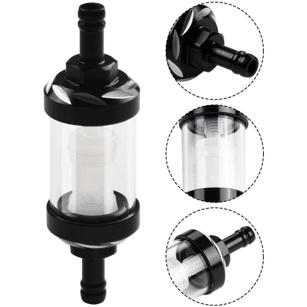 Accessories Fuel Filter Practical Reusable Replacement Chrome And Glass Diesel Filter Inline Petrol Motorcycle