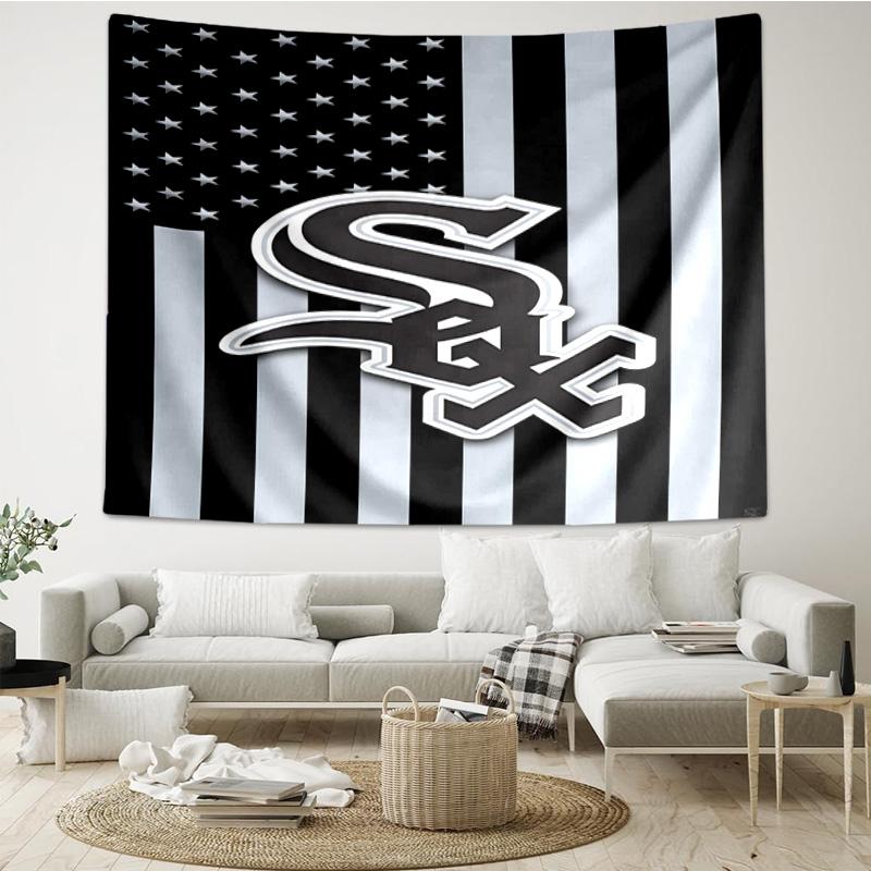 White Chicago Design Tapestry, Unique Design Tapestry, Wall Decor for Bedroom,Livingroom, Playroom,Heartwarming Fan Holiday Gifts
