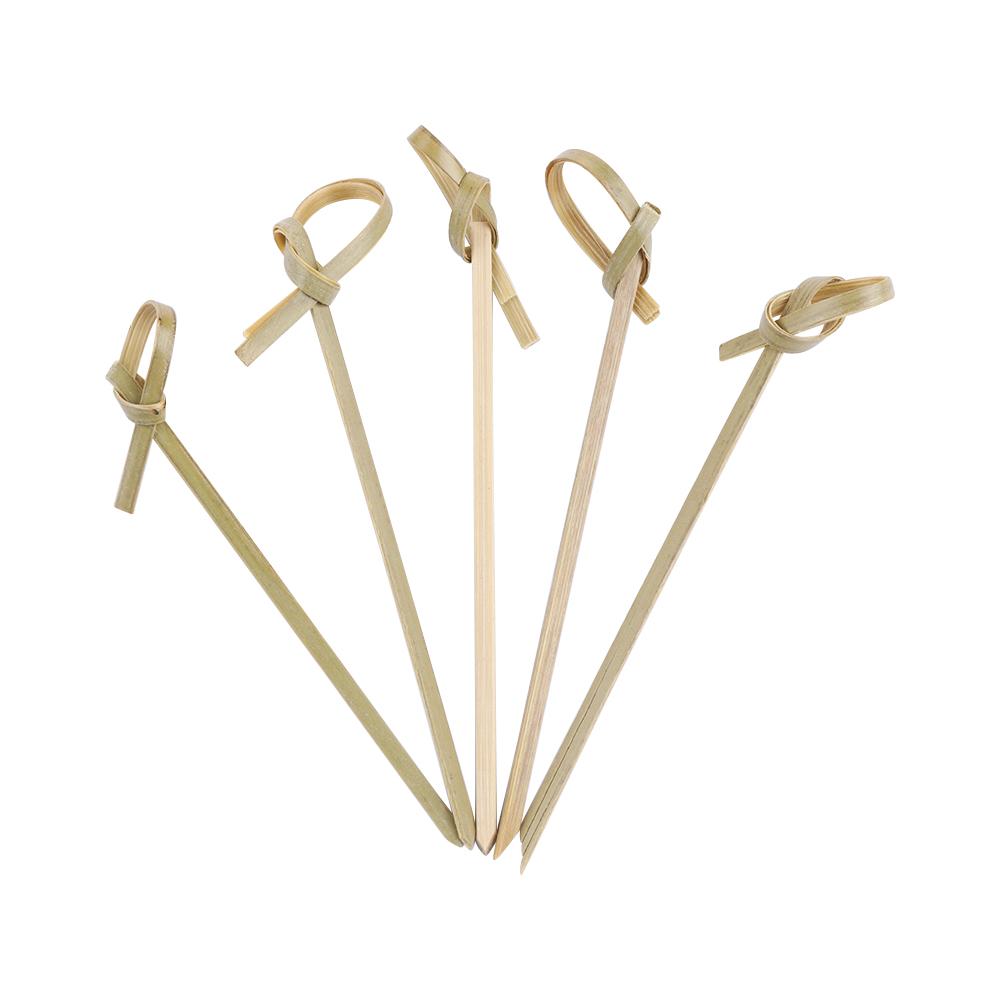 100 шт. Бытовая кухня и барный инструмент палочки для коктейлей вилки для фруктов бамбуковые шпажки с узелками