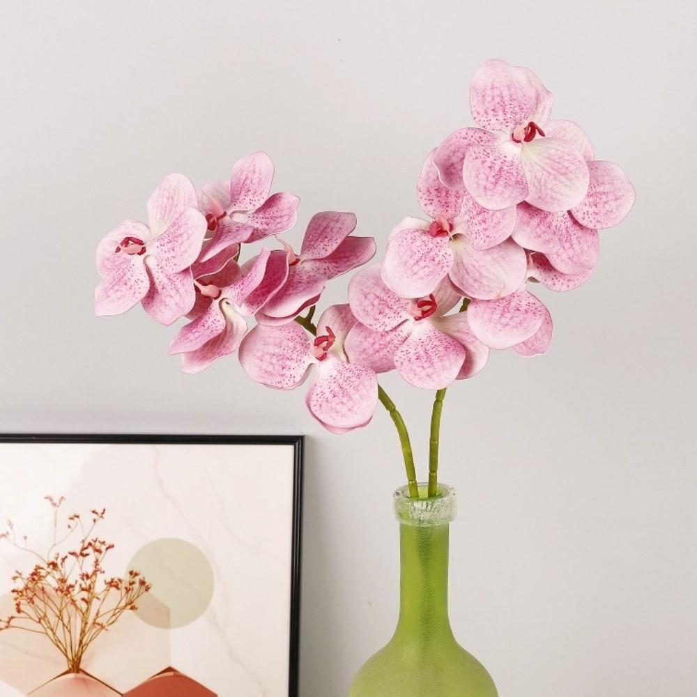 Butterfly Orchid Artificial Vanda Orchid Flower Handmade Real Touch Simulation Big Moth Orchid EVA 67cm Fake Flower Branch