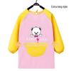 Kid's Waterproof Long-sleeved Reversible Painting Smock with Kindergarten Print - Protecting Clothes for Messy Activities.