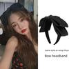 Корейский милый двухслойный большой бант-повязка на голову - черный аксессуар-шпилька