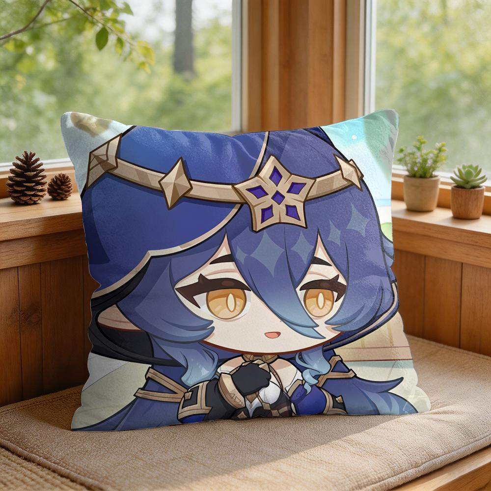 Layla Cute Genshin Impact Cushion Cover Square Short Plush Pillow Case Living Room Sofa Home Decor Funda X