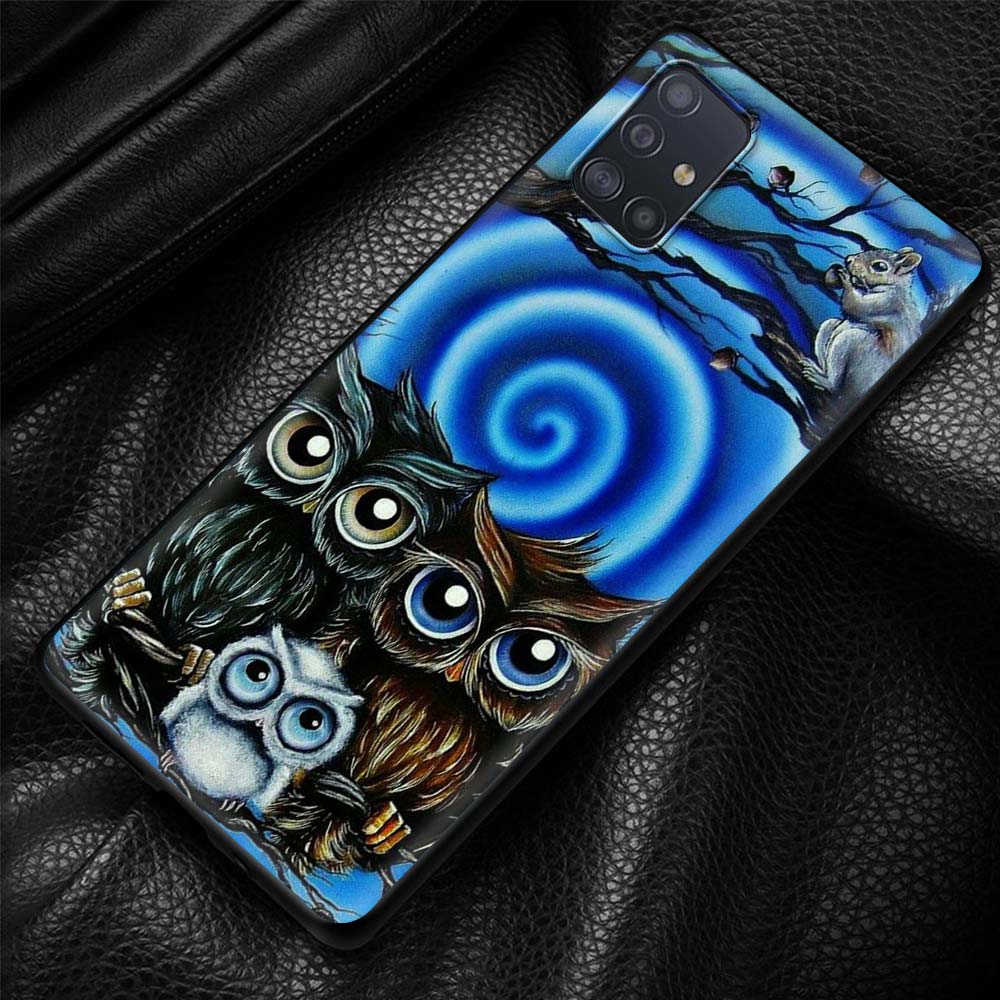 Soft Phone Case for Samsung Galaxy A21S A51 A71 A12 A50 A70 A31 A41 A02S A72 Shockproof Coque Shell Fashion Cartoon Owl