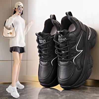 Модная толстая подошва с внутренней отделкой, подходящая по цвету спортивная обувь для женщин 2024 года, новая осенняя модная повседневная обувь, модная и универсальная
