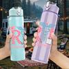 1PC RN Medical Symbol Pink Floral 750ml Color Plastic Sports Water Bottle Leakproof Flip Straw Lid Suitable for Sports Office Home Use