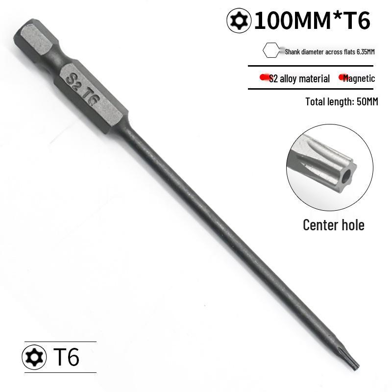 Набор бит для отвертки S2 Torx T5-T40 и Phillips с отверстиями - Совместим с электроинструментом