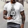 Retro Men's Y2K New Hot Selling T-shirt Summer Short Sleeve O-Neck 3D Anchor Print Top T-shirt Men's Clothing Casual Street Wear