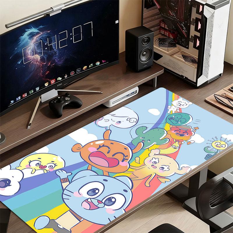 The Amazing World of Gumball Mouse Pad, Large Gaming Desk Mat, Non-slip XXL Mousepad for Laptop & Tablet, Mini PC Playmat with Stitched Edges