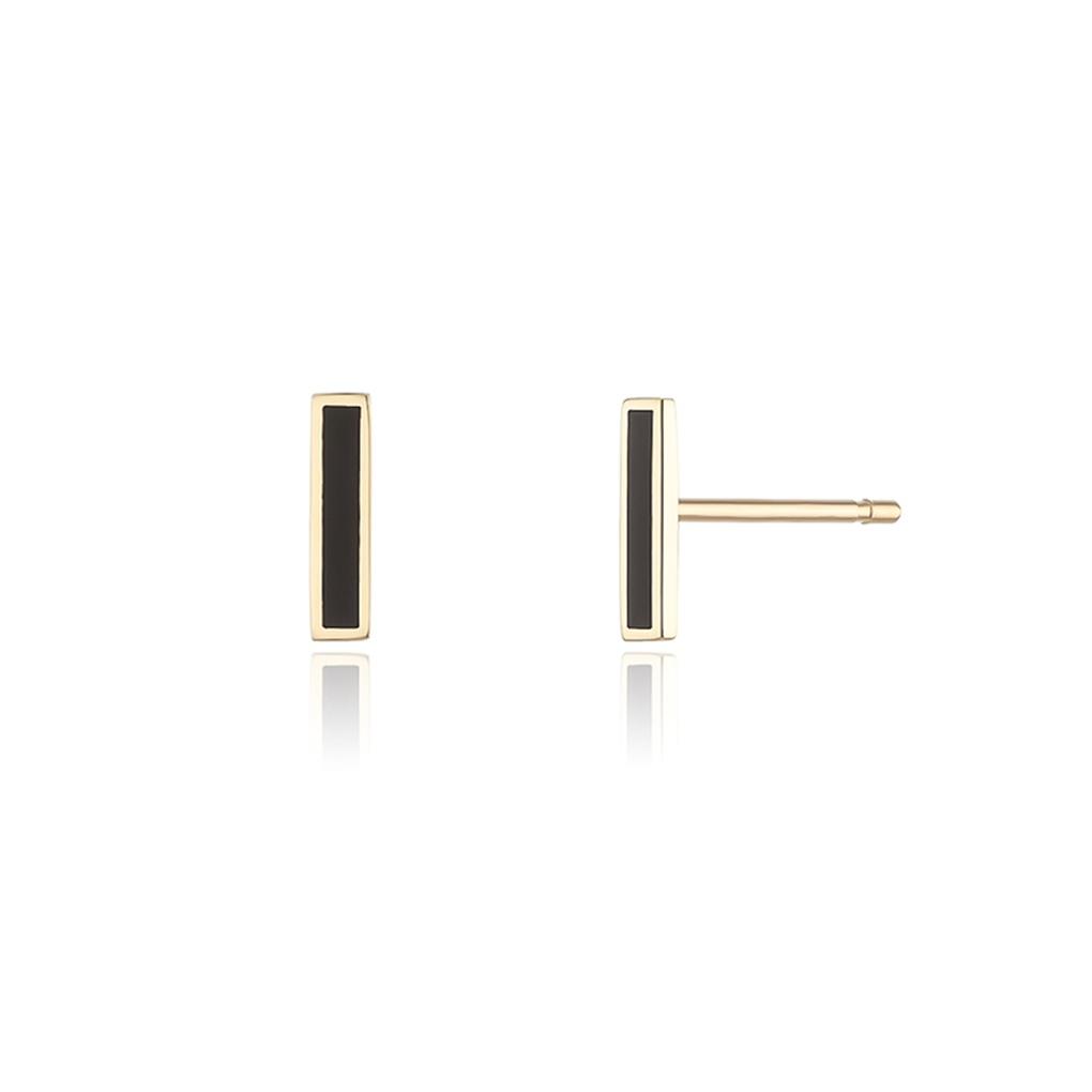 LLOYD Black Point Bar-Shaped 14k Gold Earrings LPFM4036G