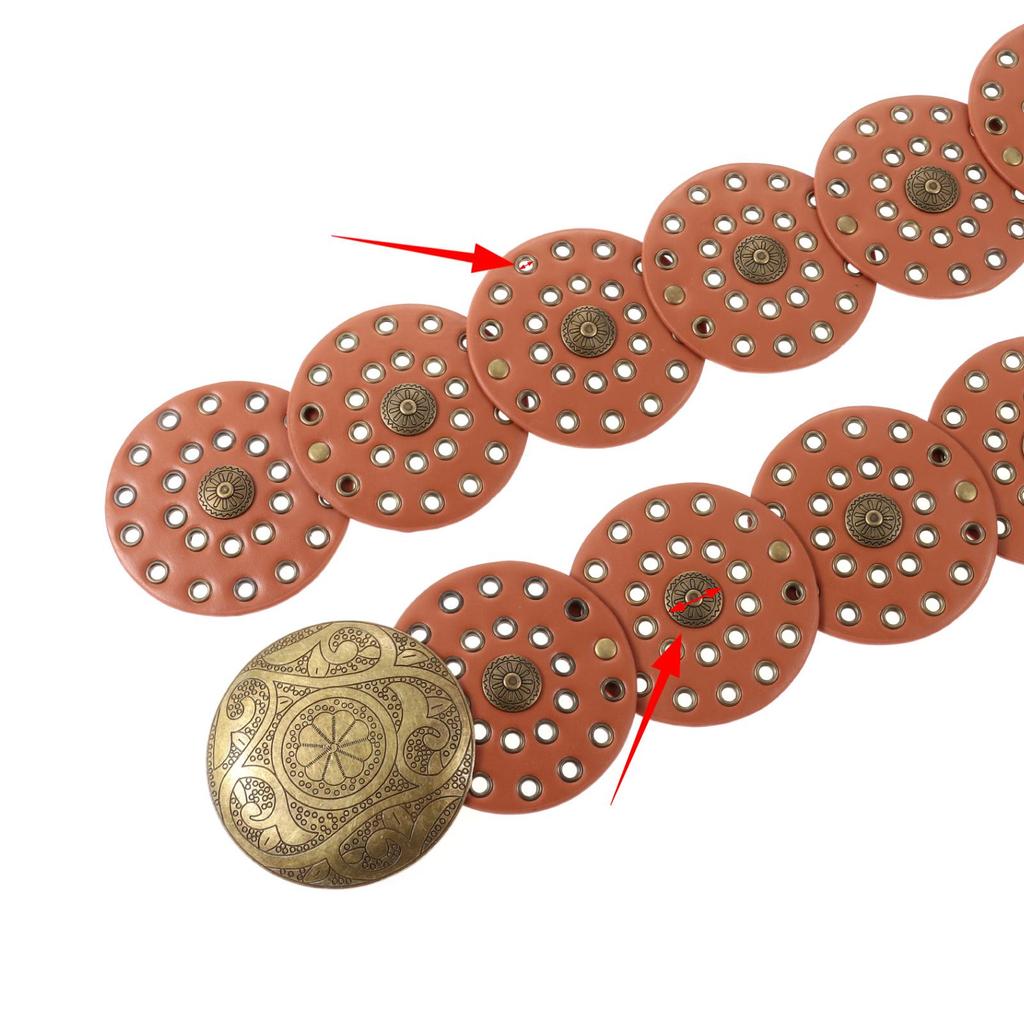 Western Style Disc Belt Y2K Wide Disc Belt Y2K Hollow Disc Belt Hollow Belt for Women