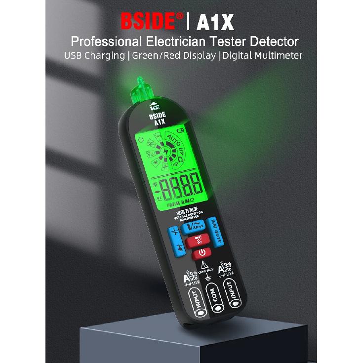 BSIDE A1/A1X Smart Digital Multimeter Electronic USB Tester Breakpoint AC DC Contactless NCV Charged Automatic Diode Capacitor