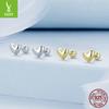 Exquisite Mini Heart-Shaped Threaded Stud Earrings For Women, Simple Love S925 Sterling Silver Plain Silver Earrings.