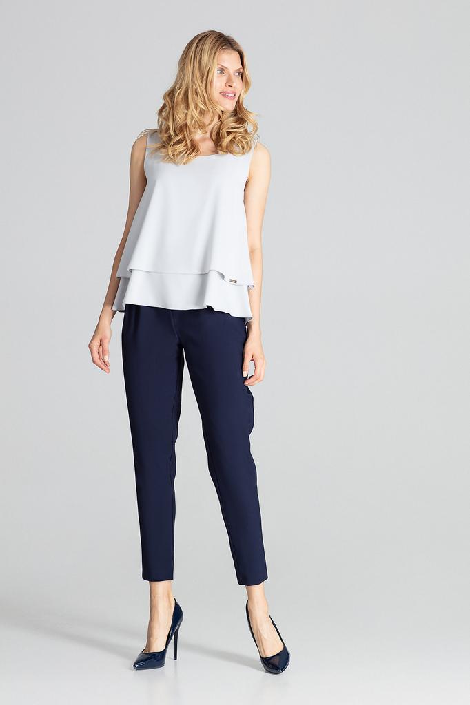Elegant sleeveless blouse - gray blouse M679 size