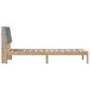 Bed Frame with Padded Headboard Brown 75 x 190 cm