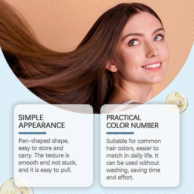 Hoegoa Brown Hair Stick, Covers Silver Hair, Natural Hair, Disposable Color Touch-up with Comb, Portable Hair Cream