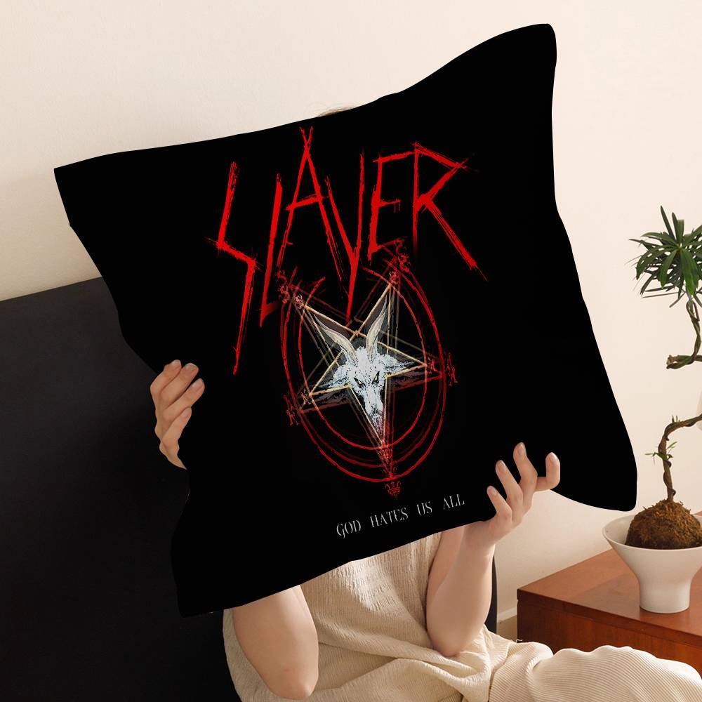 S-Slayer H-Heavy M-Metal Группа Подушка Подарки Домашний Офис Мебель Спальня Диван Автомобильная Подушка Чехол 45x45см