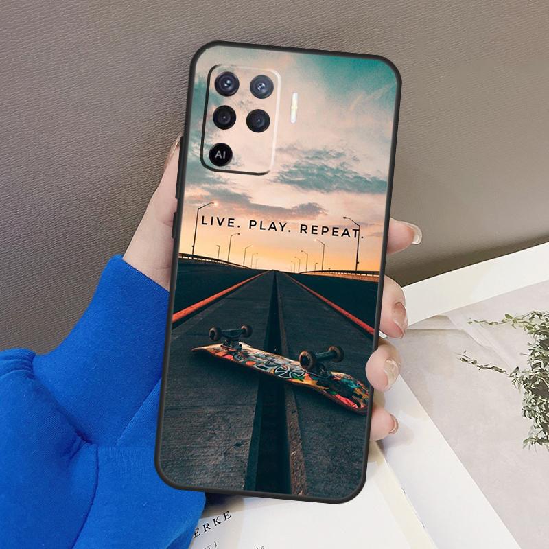 Крутой чехол-скейтборд для Oppo A76 A16 A96 A17 A18 A60 A80 A40 A38 A58 A78 A98 A94 A74 A54 A15 A57 A77 A5 Pro
