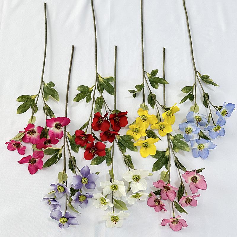 Букет искусственных цветов морозника, поддельные цветы рождественской розы, пластиковая цветочная композиция для свадьбы и помолвки, искусственные растения для домашнего декора