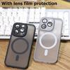Матовый бампер противоударный для Magsafe чехол для IPhone 16 Pro Max 15 14 Plus 13 12 11 прозрачный беспроводной зарядный магнитный с пленкой для камеры полупрозрачный чехол