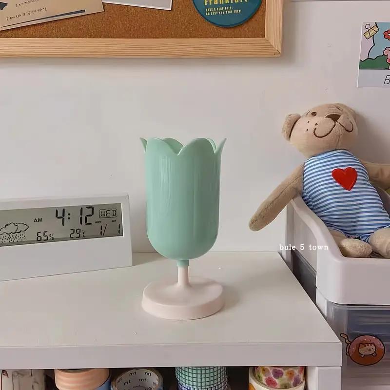 Подставка для ручек в виде тюльпанов, мультяшная, милая, креативная, для девочки-студентки, многофункциональное хранение, офисные канцелярские товары