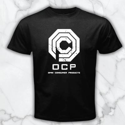 OCP Omni Consumer Products Мужская черная футболка с принтом Бесплатная доставка
