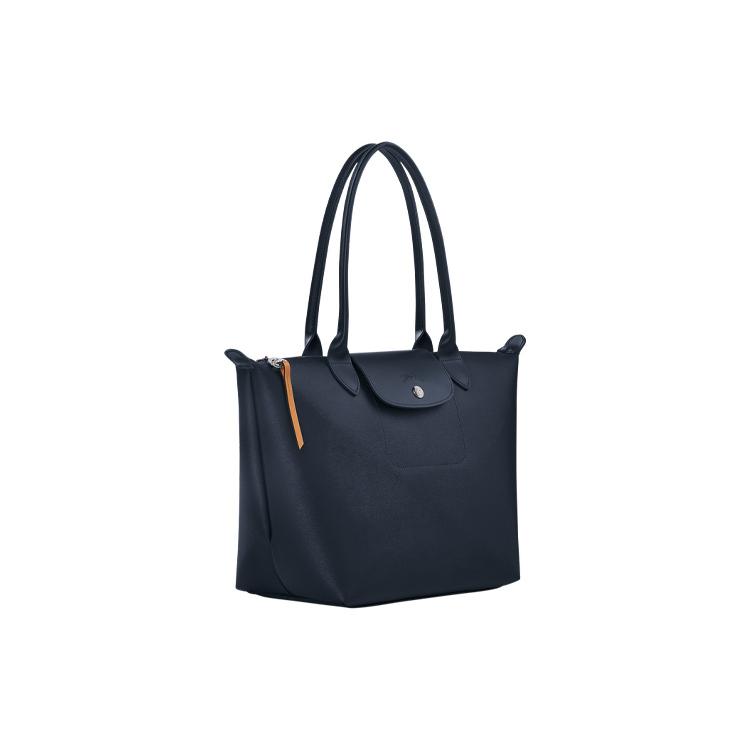 Longchamp Le Pliage City Кожаная Корова Портативная Сумка Через Плечо, Сумка на Плечо Женская Морской Синий