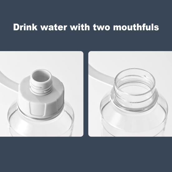 Бутылка для воды спортивная 1000 мл с ручкой, большая емкость, герметичная чашка-шейкер, портативная посуда для питья, прозрачная, для улицы, бега, велоспорта, путешествий