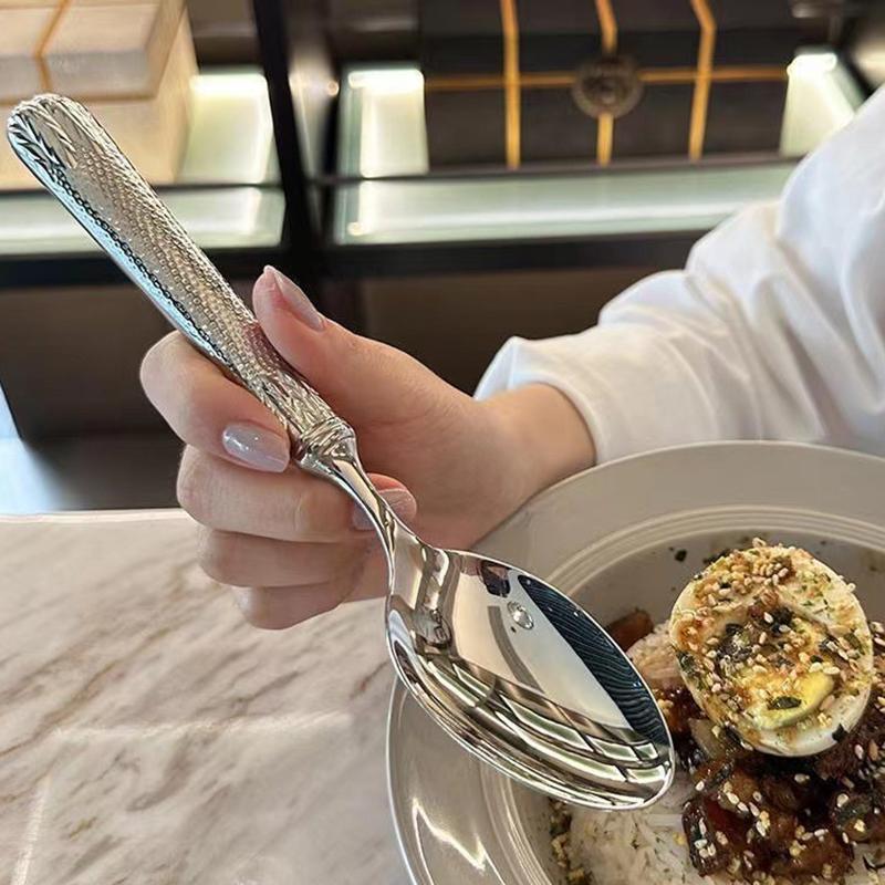 5 шт. высококачественной нержавеющей стали 304, западная посуда, ковка, пшеничный колос, нож, вилка, ложка, сверхтолстая посуда, набор столовых приборов