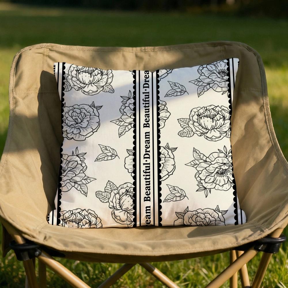 Beautiful Retro Flowers Cushion Cover Soft Reversible Durable Pillow Cover MultiScene Use for Home Car Daily Comfort