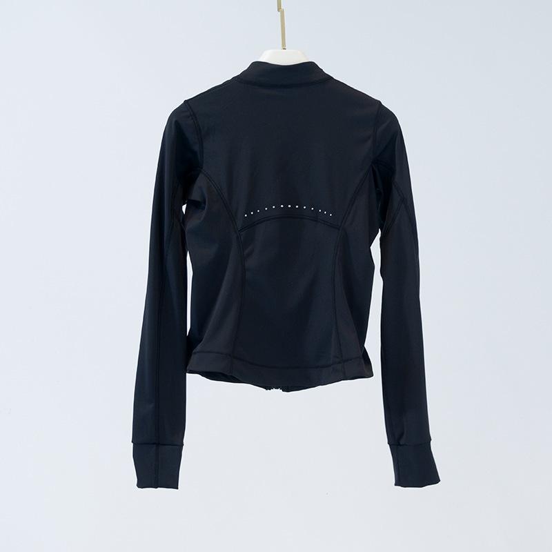 Женская спортивная куртка облегающего кроя со светоотражающими элементами - Легкий нейлон-спандекс, воротник-стойка для летних мероприятий на открытом воздухе