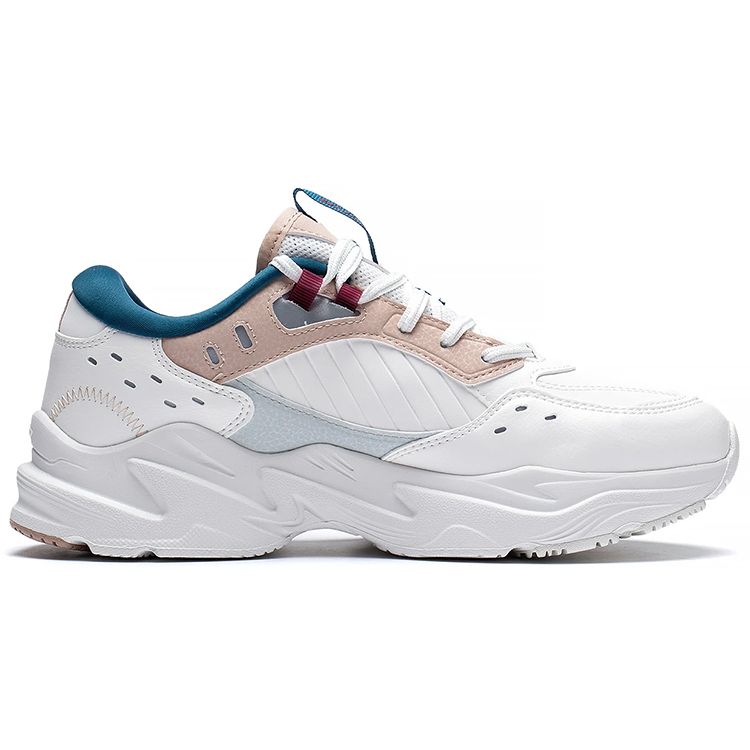 Li Ning Удобные светоотражающие классические низкие спортивные повседневные туфли женские кроссовки белые розовые AGCS436-1