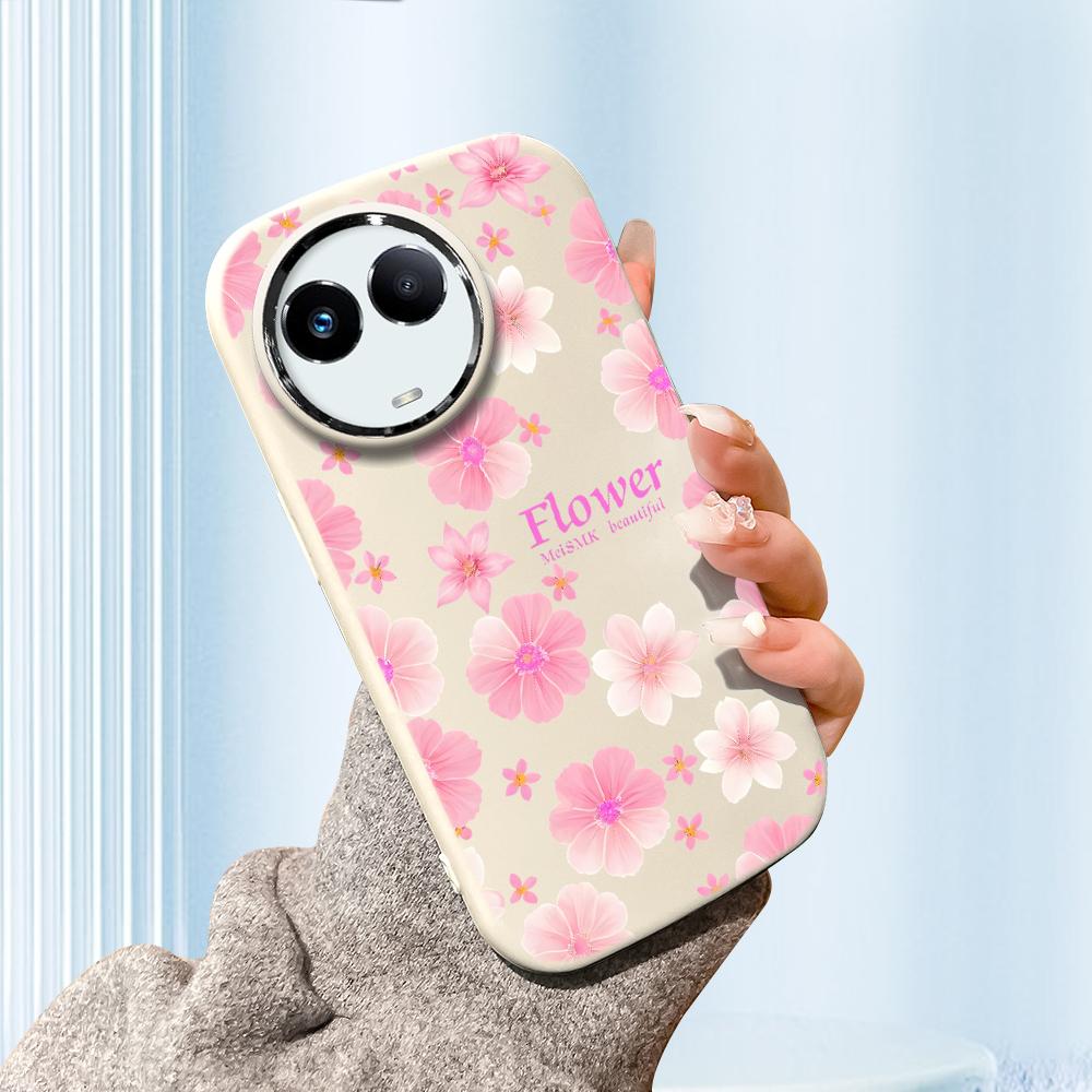 Solid Color Silver Edge Lens Fatty Casing Soft TPU Liquid Silicone Cover Shockproof Phone Case for OPPO Reno Realme OnePlus