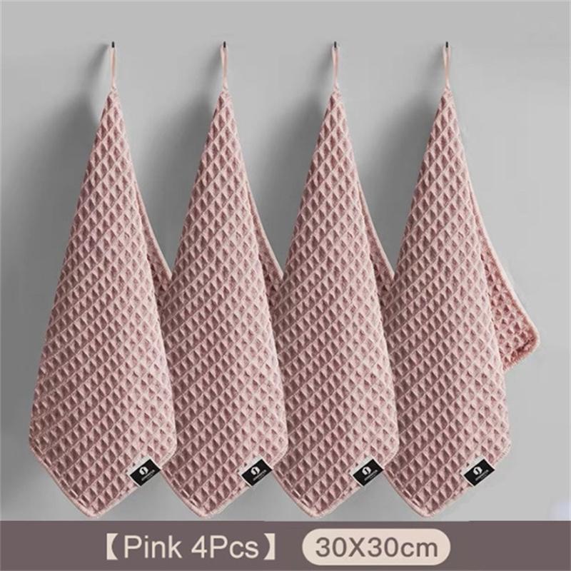 4Pcs Coffee Bar Cleaning Towels Super Absorbent Microfiber Cleaning Cloth Towel Home Barista Clean Tool Coffee Machine Cleaner