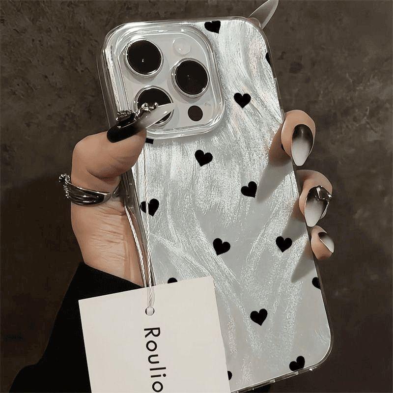Черный чехол для iPhone 11 с пряжей из перьев 'любовь' 11 Apple 11promax нишевый 11 с большими отверстиями 11 противоударный 11 для женщин
