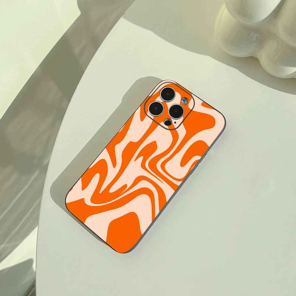 Абстракция - Жидкий Волнистый Узор Чехол для Телефона Для iPhone 17,16,15,14,13,12,11 Pro Max, Легкий и Практичный Мягкий Черный Чехол