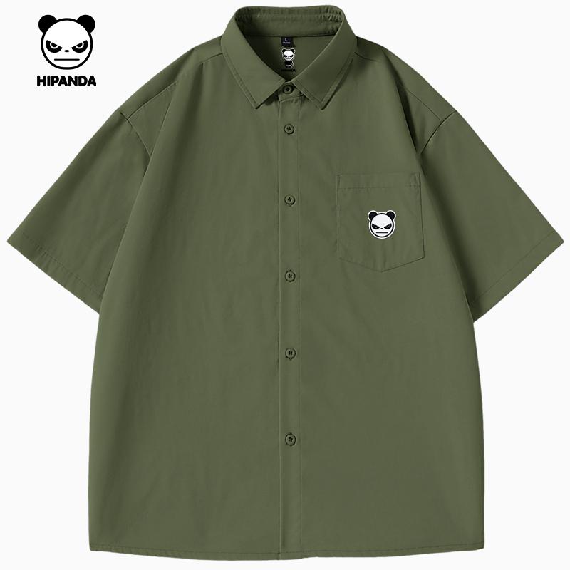 HIPANDA Anti-wrinkle Cool Feeling Collared Short-Sleeved Shirt