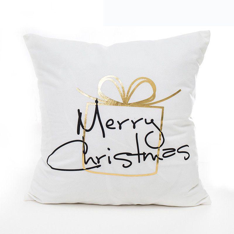 Luxurious Christmas Pillow Case Glitter Cotton Linen Sofa Throw Cushion Cover For Cozy Living