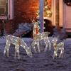 2D LED Lighted Deer Family Figurine Christmas Outdoor Yard Reindeer Light Decoration for Garden Lawn Decor