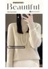 Women's Autumn/Winter Half-High Collar Knit Wool Sweater: Elegant, Loose-Fit Diamond Pullover