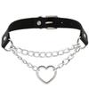 Day Collar Heart Pendant Choker Silver Chain Necklace Collars & Leashes