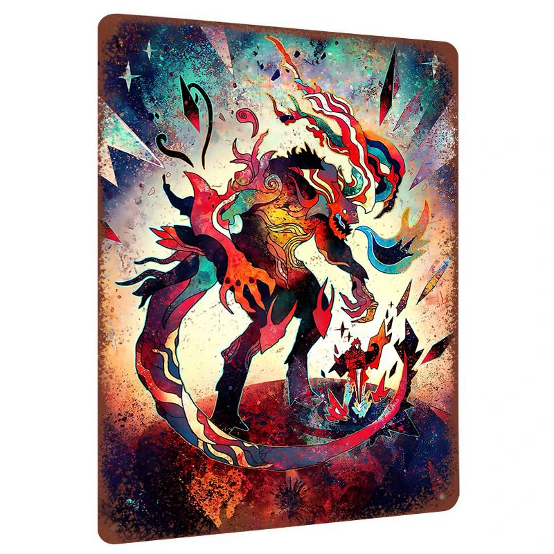 Abstract Flame Monster Metal Iron Painting Living Room Bedroom Wall Decor Home Art Hanging Ornament