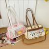 Cartoon Small Food, Cute Transparent Shoulder Messenger Bag, Two-dimensional Baby Bag, Daily Tote Bag.