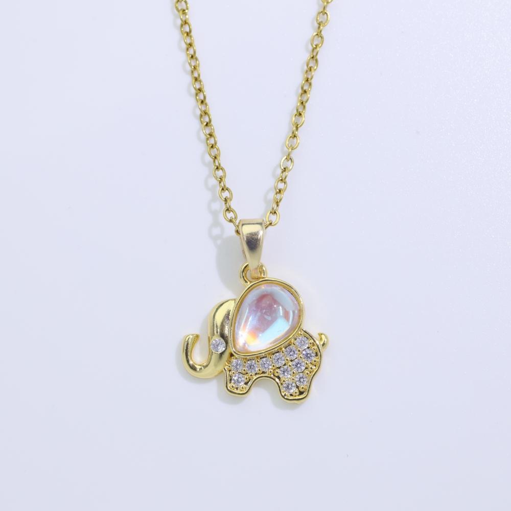 Cute Elephant Pendant Necklaces for Women Fashion Zirconia Necklace Wedding Party Jewelry Accessories