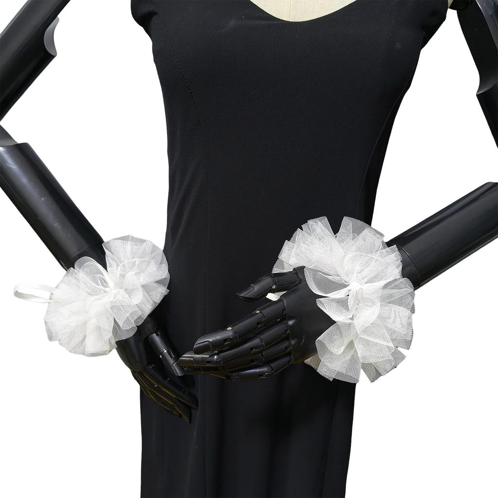 Elizabethan Mesh Neck Ruff Detachable Ruffle Collar and Wrist Cuffs for Medieval Costume and Historical Reenactments