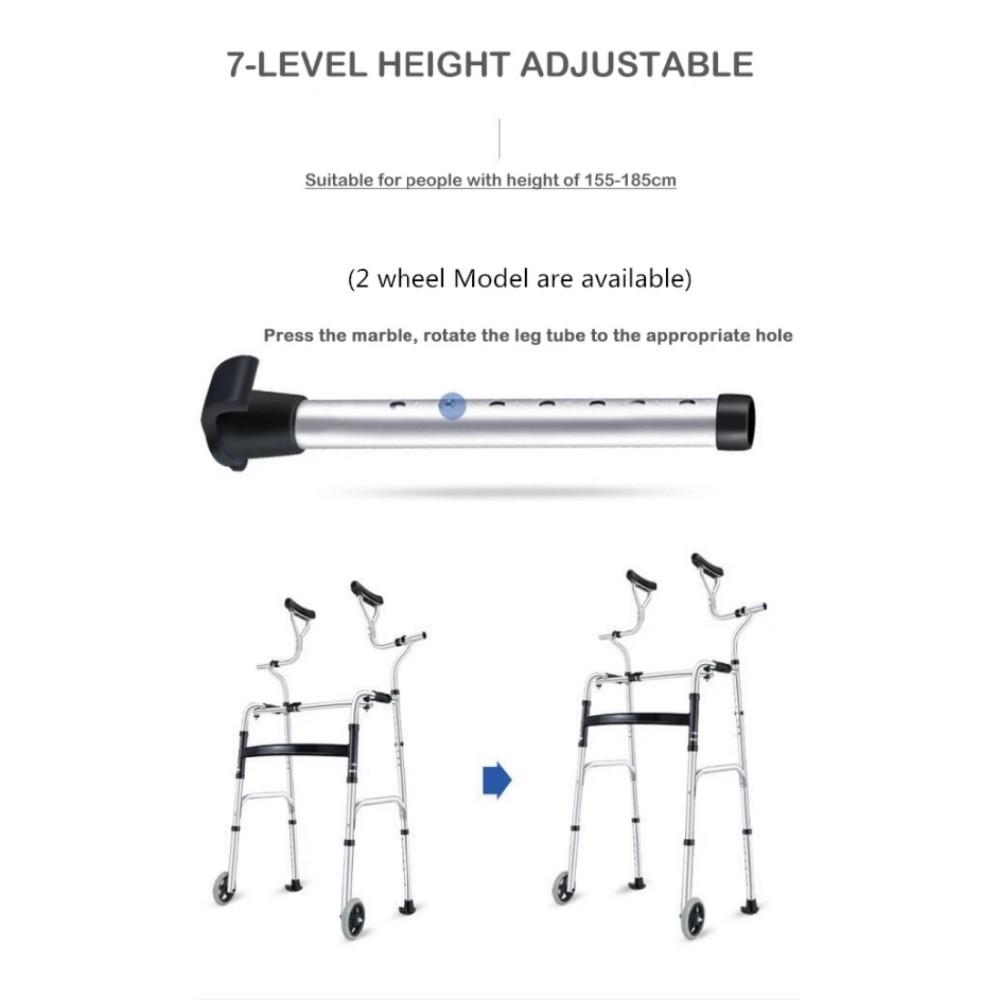 Подмышечные костыли Трость Инвалидная роллатор Алюминиевый сплав Рама для стояния Ходунки для пожилых Реабилитационный тренажер