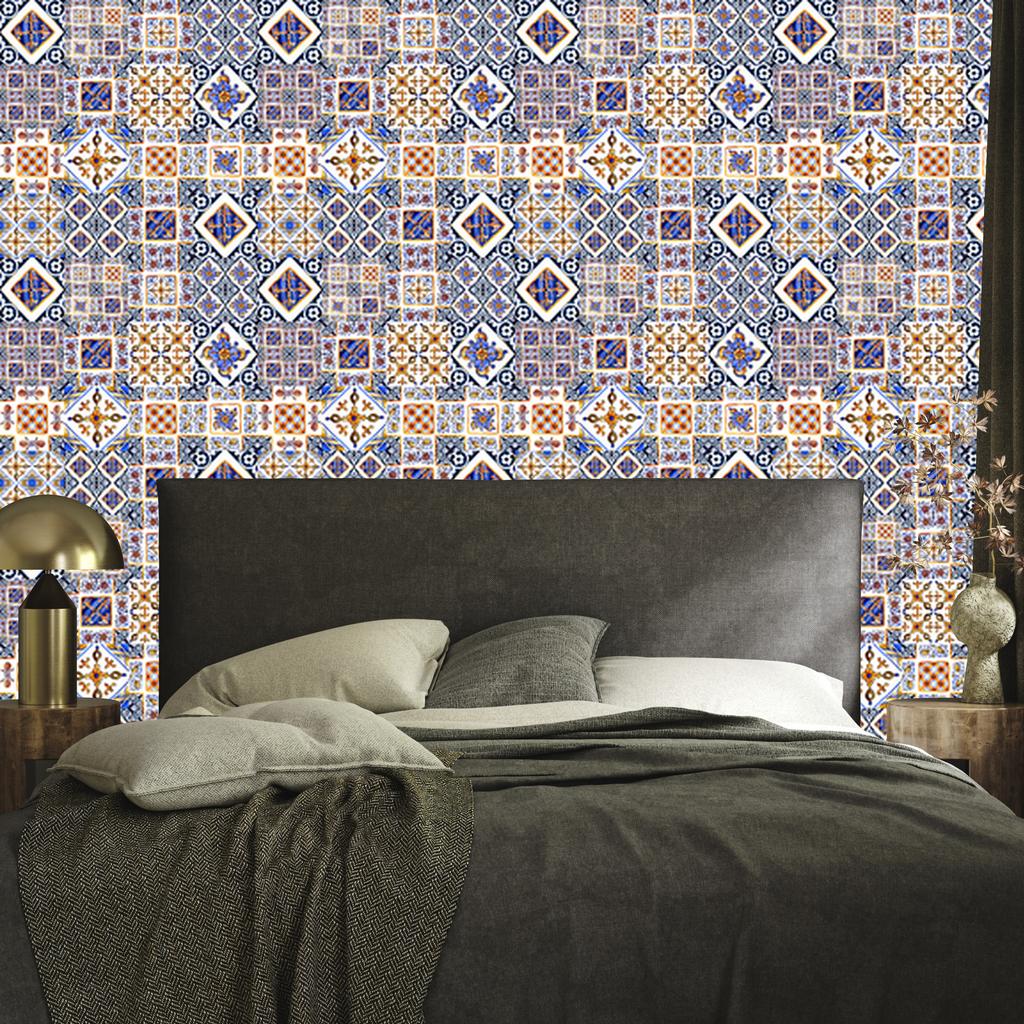 Wallpaper wall oriental mosaic pattern and tiles for living room and bedroom 50x1000