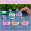 Charming Glow-in-the-dark Resin Flamingo Decor Adorable Miniature Aquarium Decoration